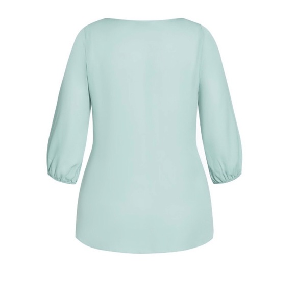 NWT CITY CHIC Sexy Fling Elbow Sleeve Top in Seafoam Size XS/14 - Picture 4 of 9